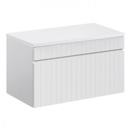 Zestaw szafka pod umywalkę z blatem Liberty White 80 cm, lamele, biała