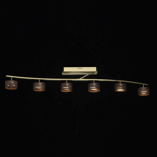 Złota lampa sufitowa z reflektorami led w drewnianej obudowie regenbogen (725011006)